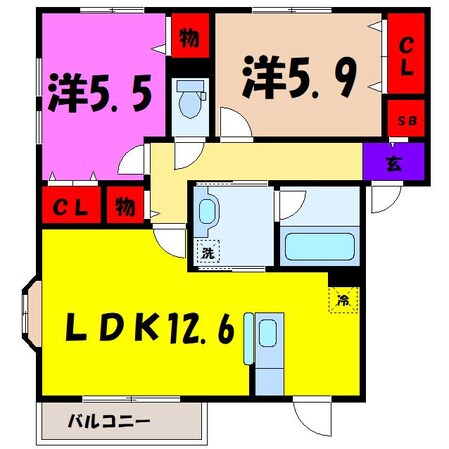 プレミールＡ・Ｂ（高崎市下之城町）の物件間取画像